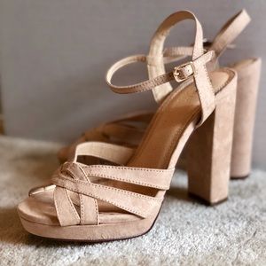 Nude Block Heels